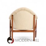 Milo Baughman for Thayer Coggin Mid Century Walnut Tufted Lounge Chairs - Pair