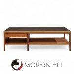 Paul Mccobb for Calvin Mid Century Leather, Brass and Mahogany Coffee Table | Mid Century Modern Furniture - Mid Century Furniture Chicago Paul Mccobb for Calvin Mid Century Leather, Brass and Mahogany Coffee Table