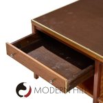 Paul Mccobb for Calvin Mid Century Leather, Brass and Mahogany Coffee Table | Mid Century Modern Furniture - Mid Century Furniture Chicago Paul Mccobb for Calvin Mid Century Leather, Brass and Mahogany Coffee Table