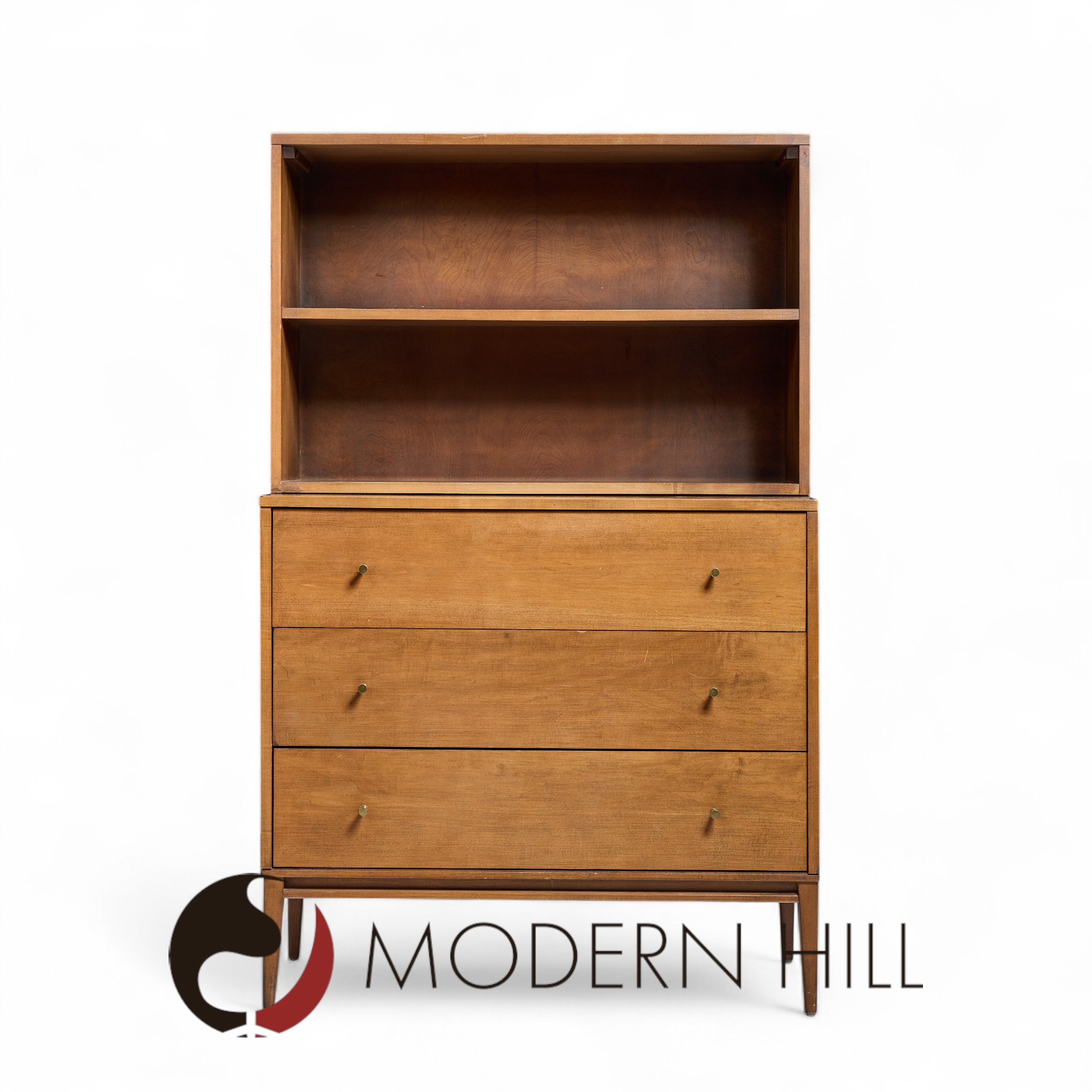 Paul Mccobb for Planner Group Mid Century Chest of Drawers with Hutch