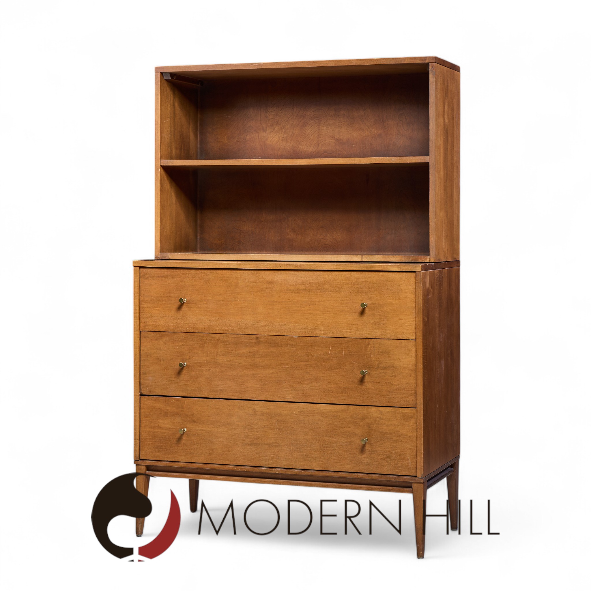 Paul Mccobb for Planner Group Mid Century Chest of Drawers with Hutch