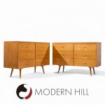 Paul Mccobb for Planner Group Mid Century 6 Drawer Lowboy Dresser - Pair | Mid Century Modern Furniture - Mid Century Furniture Chicago Paul Mccobb for Planner Group Mid Century 6 Drawer Lowboy Dresser - Pair
