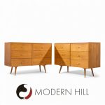 Paul Mccobb for Planner Group Mid Century 6 Drawer Lowboy Dresser - Pair | Mid Century Modern Furniture - Mid Century Furniture Chicago Paul Mccobb for Planner Group Mid Century 6 Drawer Lowboy Dresser - Pair