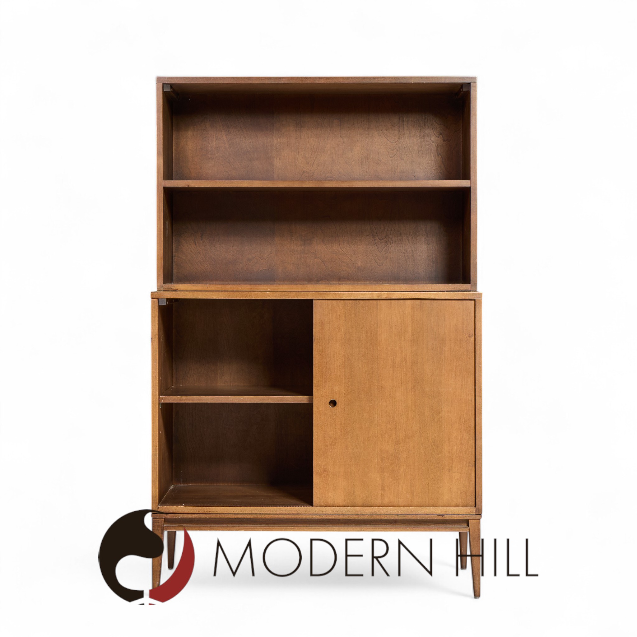 Paul Mccobb for Planner Group Mid Century Sliding Door Cabinet with Hutch