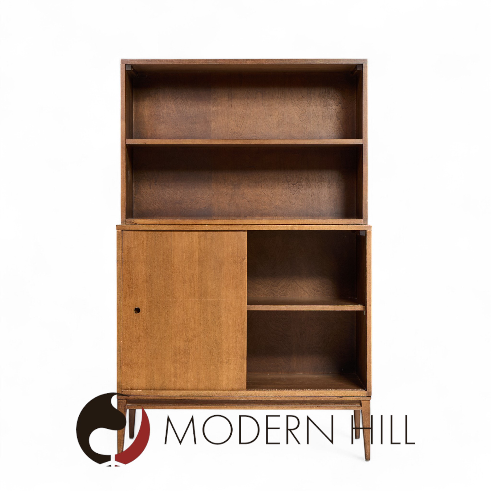 Paul Mccobb for Planner Group Mid Century Sliding Door Cabinet with Hutch