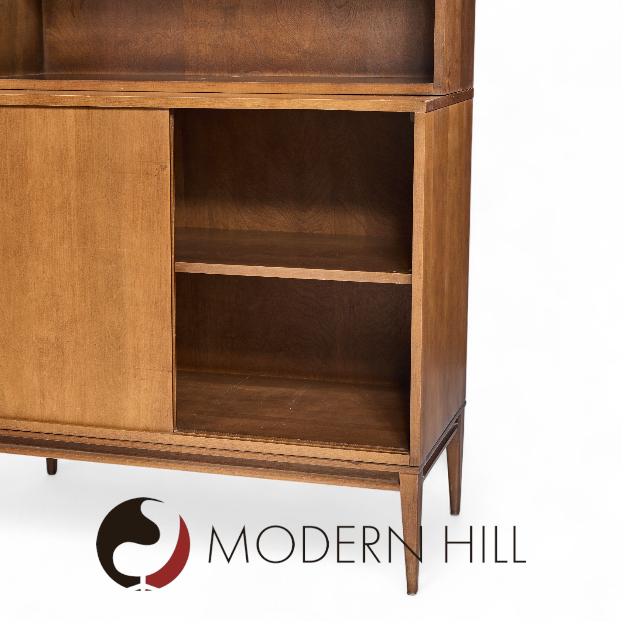 Paul Mccobb for Planner Group Mid Century Sliding Door Cabinet with Hutch