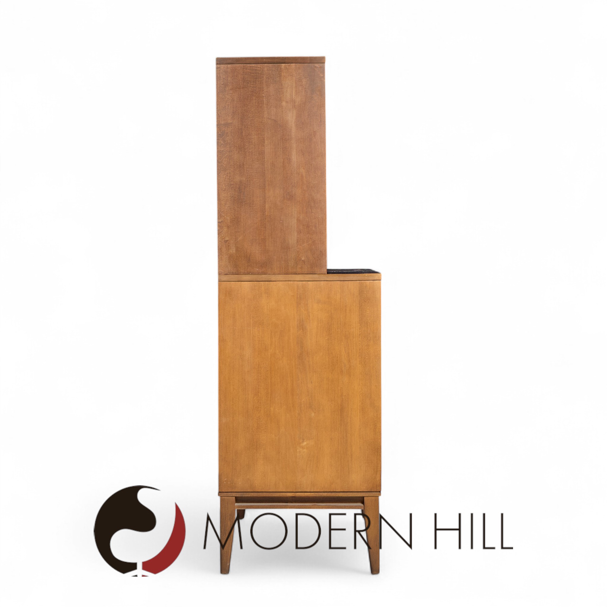 Paul Mccobb for Planner Group Mid Century Sliding Door Cabinet with Hutch - Pair