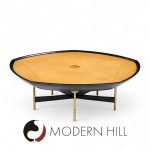 Paul Tuttle and Winsor White for Baker Furniture Transition Collection Oak and Brass Coffee Table