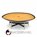 Paul Tuttle and Winsor White for Baker Furniture Transition Collection Oak and Brass Coffee Table