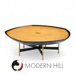 Paul Tuttle and Winsor White for Baker Furniture Transition Collection Oak and Brass Coffee Table