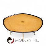 Paul Tuttle and Winsor White for Baker Furniture Transition Collection Oak and Brass Coffee Table