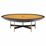 Paul Tuttle and Winsor White for Baker Furniture Transition Collection Oak and Brass Coffee Table