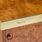 Pierre Cardin Mid Century Burlwood and Brass Credenza | Mid Century Modern Furniture - Mid Century Furniture Chicago Pierre Cardin Mid Century Burlwood and Brass Credenza