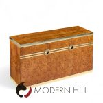 Pierre Cardin Mid Century Burlwood and Brass Credenza | Mid Century Modern Furniture - Mid Century Furniture Chicago Pierre Cardin Mid Century Burlwood and Brass Credenza