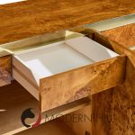 Pierre Cardin Mid Century Burlwood and Brass Credenza | Mid Century Modern Furniture - Mid Century Furniture Chicago Pierre Cardin Mid Century Burlwood and Brass Credenza