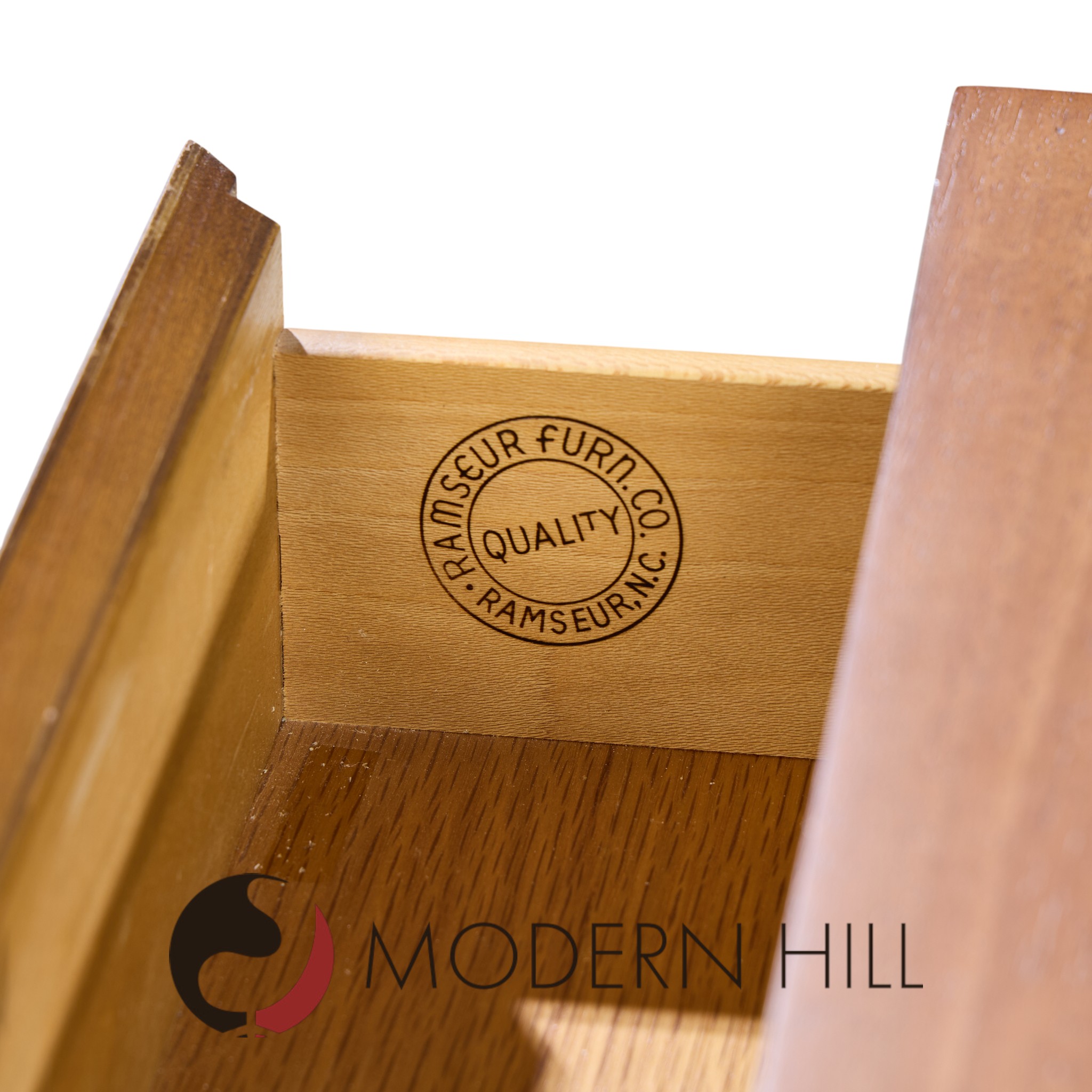 Ramseur Mid Century Walnut 3-drawer Nightstands - Pair