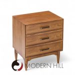 Ramseur Mid Century Walnut 3-drawer Nightstands - Pair | Mid Century Modern Furniture - Mid Century Furniture Chicago Ramseur Mid Century Walnut 3-drawer Nightstands - Pair
