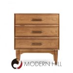 Ramseur Mid Century Walnut 3-drawer Nightstands - Pair | Mid Century Modern Furniture - Mid Century Furniture Chicago Ramseur Mid Century Walnut 3-drawer Nightstands - Pair