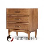 Ramseur Mid Century Walnut 3-drawer Nightstands - Pair | Mid Century Modern Furniture - Mid Century Furniture Chicago Ramseur Mid Century Walnut 3-drawer Nightstands - Pair
