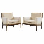 Robsjohn Gibbings for Widdicomb Mid Century Walnut Saber Leg Lounge Chairs - Pair | Mid Century Modern Furniture - Mid Century Furniture Chicago Robsjohn Gibbings for Widdicomb Mid Century Walnut Saber Leg Lounge Chairs - Pair