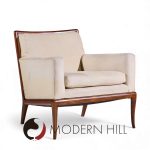 Robsjohn Gibbings for Widdicomb Mid Century Walnut Saber Leg Lounge Chairs - Pair | Mid Century Modern Furniture - Mid Century Furniture Chicago Robsjohn Gibbings for Widdicomb Mid Century Walnut Saber Leg Lounge Chairs - Pair