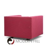 Roger Sprunger for Dunbar Mid Century Channel Cube Lounge Chairs - Pair