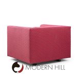 Roger Sprunger for Dunbar Mid Century Channel Cube Lounge Chairs - Pair