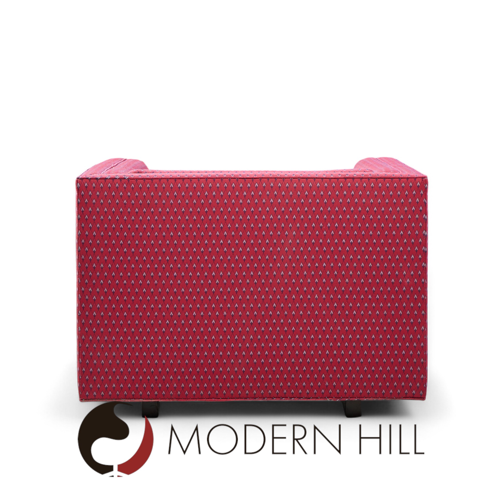 Roger Sprunger for Dunbar Mid Century Channel Cube Lounge Chairs - Pair