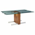 Vladimir Kagan Model 6705 Mid Century Cubist Rosewood Expanding Dining Table with 2 Leaves | Mid Century Modern Furniture - Mid Century Furniture Chicago Vladimir Kagan Model 6705 Mid Century Cubist Rosewood Expanding Dining Table with 2 Leaves