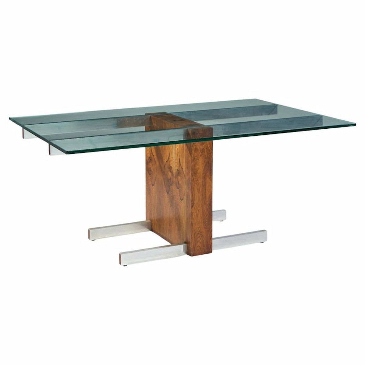 Vladimir Kagan Model 6705 Mid Century Cubist Rosewood Expanding Dining Table with 2 Leaves | Mid Century Modern Furniture - Mid Century Furniture Chicago Vladimir Kagan Model 6705 Mid Century Cubist Rosewood Expanding Dining Table with 2 Leaves