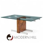 Vladimir Kagan Model 6705 Mid Century Cubist Rosewood Expanding Dining Table with 2 Leaves | Mid Century Modern Furniture - Mid Century Furniture Chicago Vladimir Kagan Model 6705 Mid Century Cubist Rosewood Expanding Dining Table with 2 Leaves