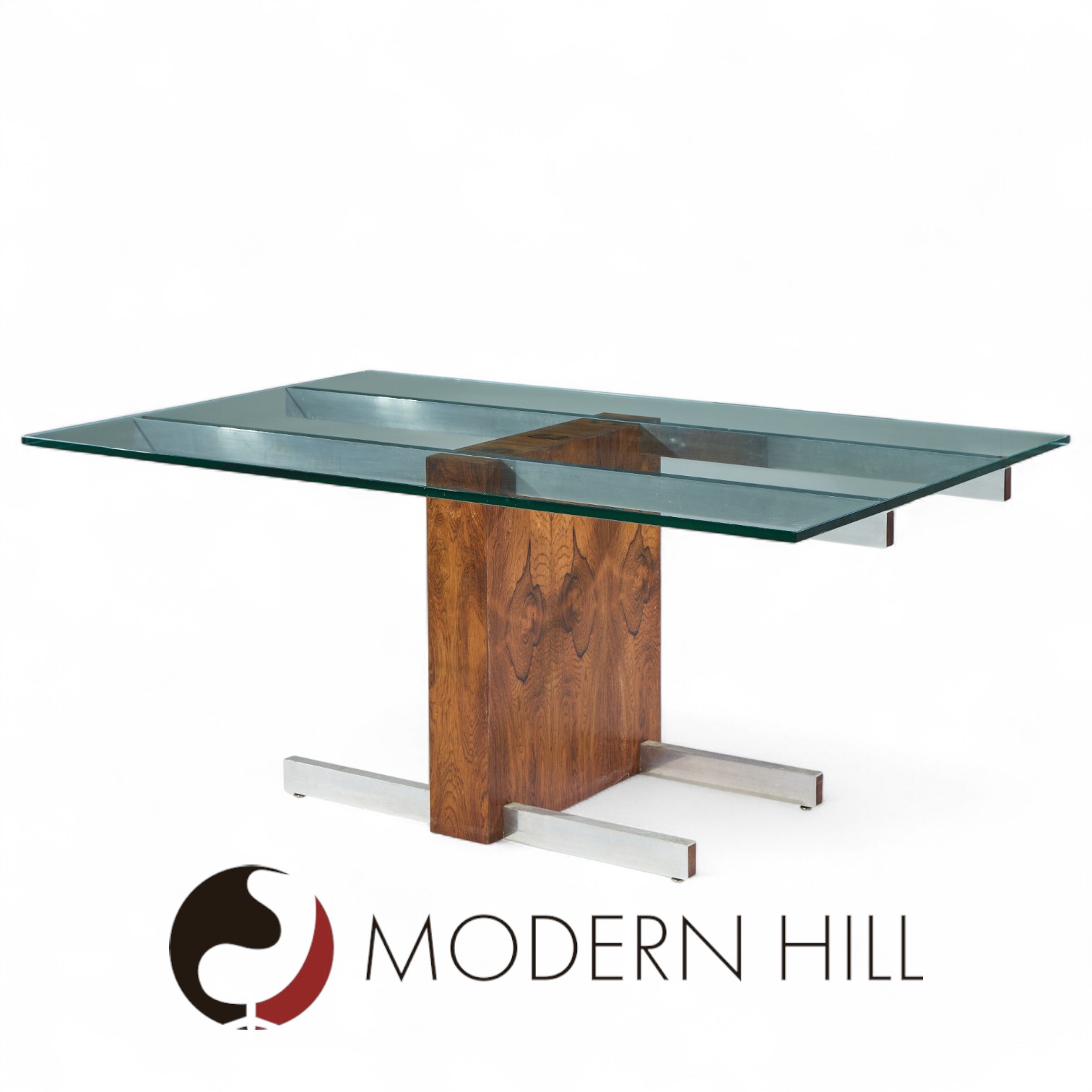 Vladimir Kagan Model 6705 Mid Century Cubist Rosewood Expanding Dining Table with 2 Leaves | Mid Century Modern Furniture - Mid Century Furniture Chicago Vladimir Kagan Model 6705 Mid Century Cubist Rosewood Expanding Dining Table with 2 Leaves