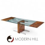 Vladimir Kagan Model 6705 Mid Century Cubist Rosewood Expanding Dining Table with 2 Leaves | Mid Century Modern Furniture - Mid Century Furniture Chicago Vladimir Kagan Model 6705 Mid Century Cubist Rosewood Expanding Dining Table with 2 Leaves