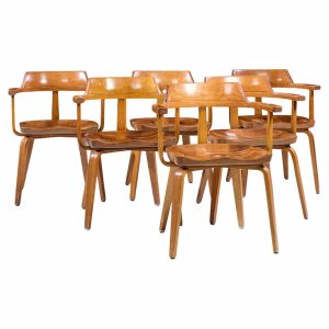 walter gropius w199 bauhaus for thonet mid century bentwood chairs - set of 6