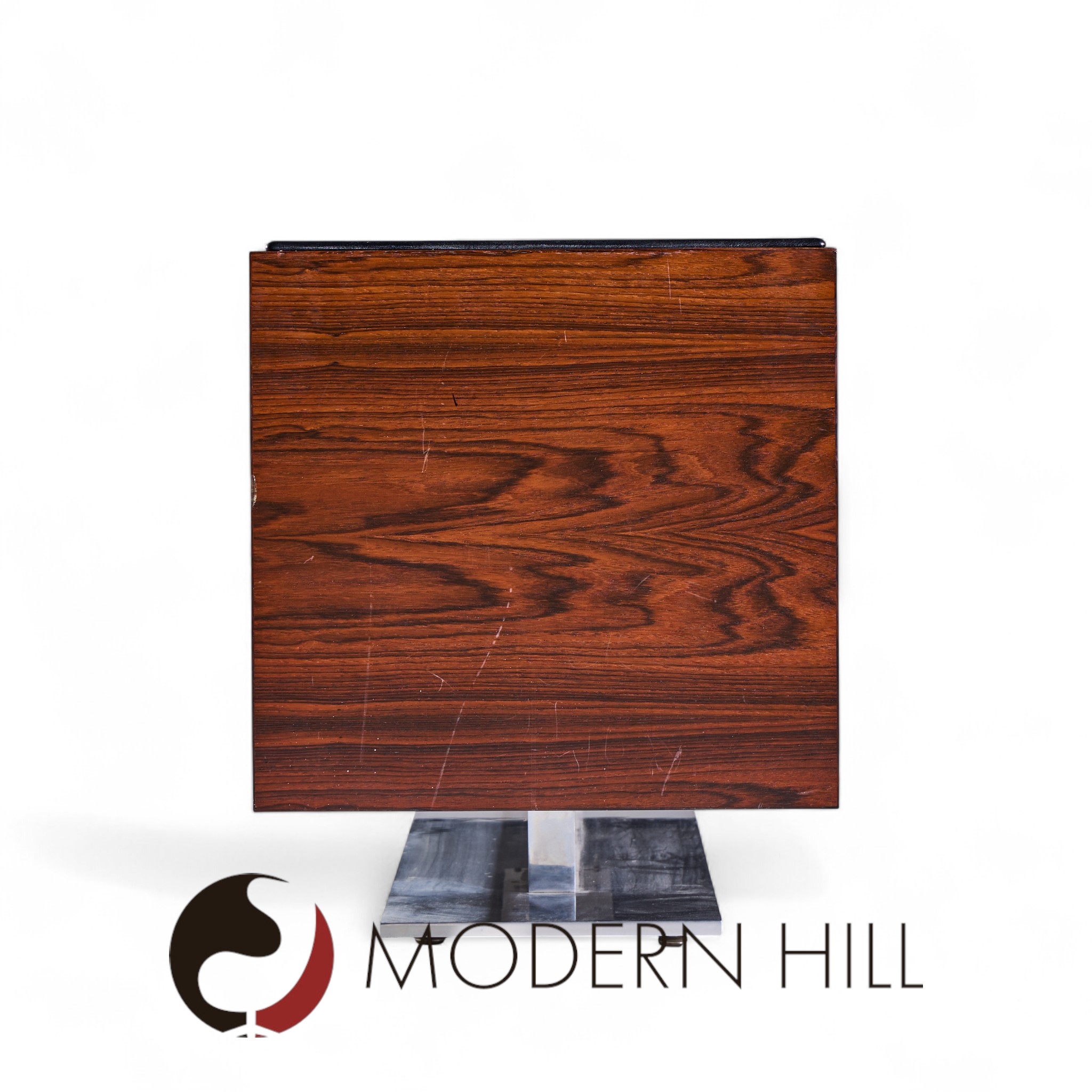 Warren Platner for Lehigh Leopold Mid Century Rosewood and Leather Top Credenza