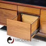 Warren Platner for Lehigh Leopold Mid Century Rosewood and Leather Top Credenza