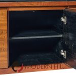 Warren Platner for Lehigh Leopold Mid Century Rosewood and Leather Top Credenza