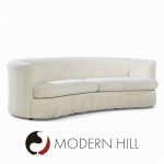 Weiman Mid Century Channeled Crescent Sofa - Pair | Mid Century Modern Furniture - Mid Century Furniture Chicago Weiman Mid Century Channeled Crescent Sofa - Pair