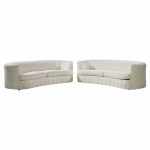 Weiman Mid Century Channeled Crescent Sofa - Pair | Mid Century Modern Furniture - Mid Century Furniture Chicago Weiman Mid Century Channeled Crescent Sofa - Pair