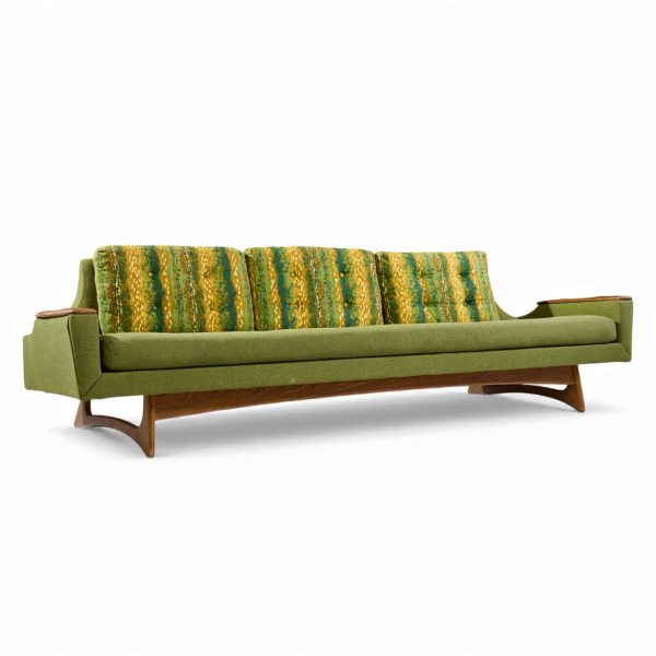 Adrian Pearsall Style Kroehler American Leisure Mid Century Sofa Walnut Sofa