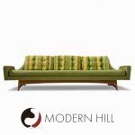 Adrian Pearsall Style Kroehler American Leisure Mid Century Sofa Walnut Sofa