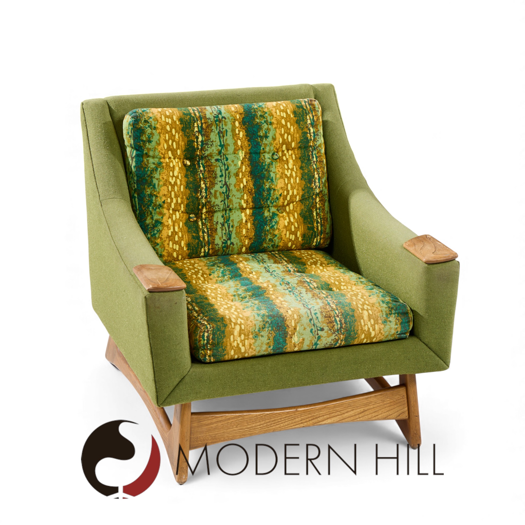 Adrian Pearsall Style Kroehler American Leisure Mid Century Walnut Lounge Chairs - Pair