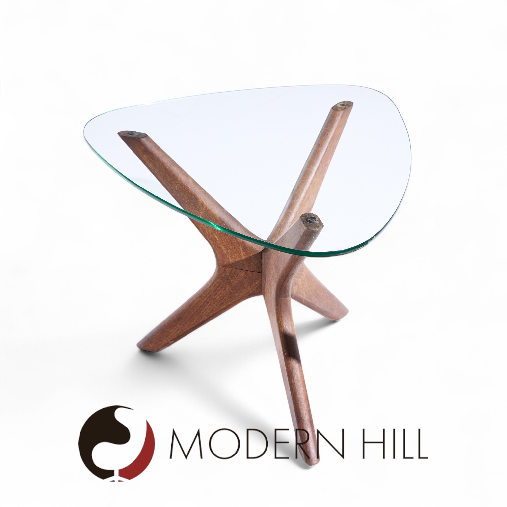 Adrian Pearsall for Craft Associates Mid Century Walnut Jacks Side Table - Pair