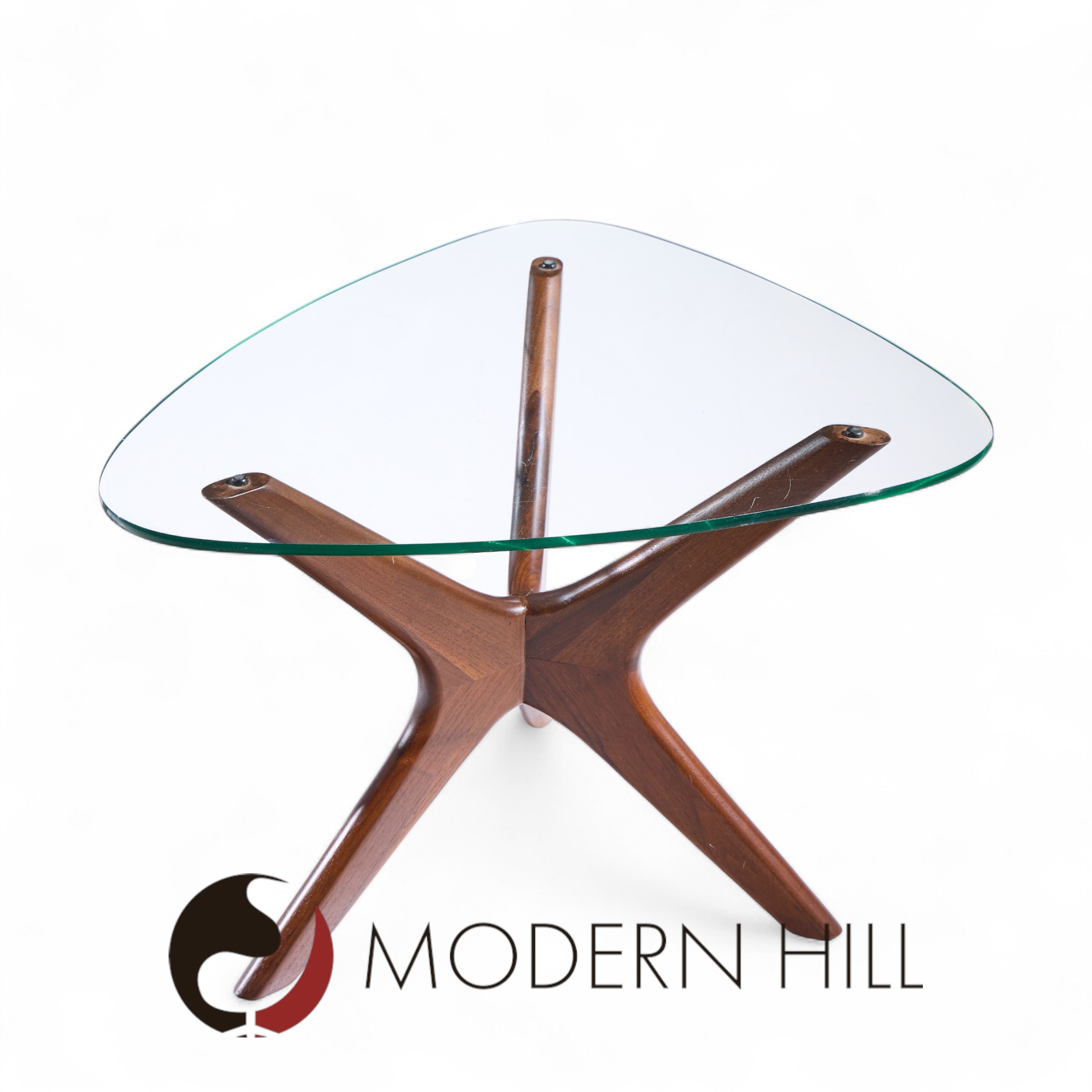 Adrian Pearsall for Craft Associates Mid Century Walnut Jacks Side Table - Pair