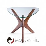 Adrian Pearsall for Craft Associates Mid Century Walnut Jacks Side Table - Pair