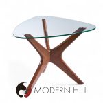 Adrian Pearsall for Craft Associates Mid Century Walnut Jacks Side Table - Pair