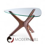 Adrian Pearsall for Craft Associates Mid Century Walnut Jacks Side Table - Pair