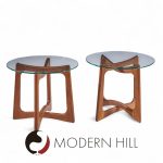 Adrian Pearsall for Craft Associates Mid Century Walnut Side Tables - Pair
