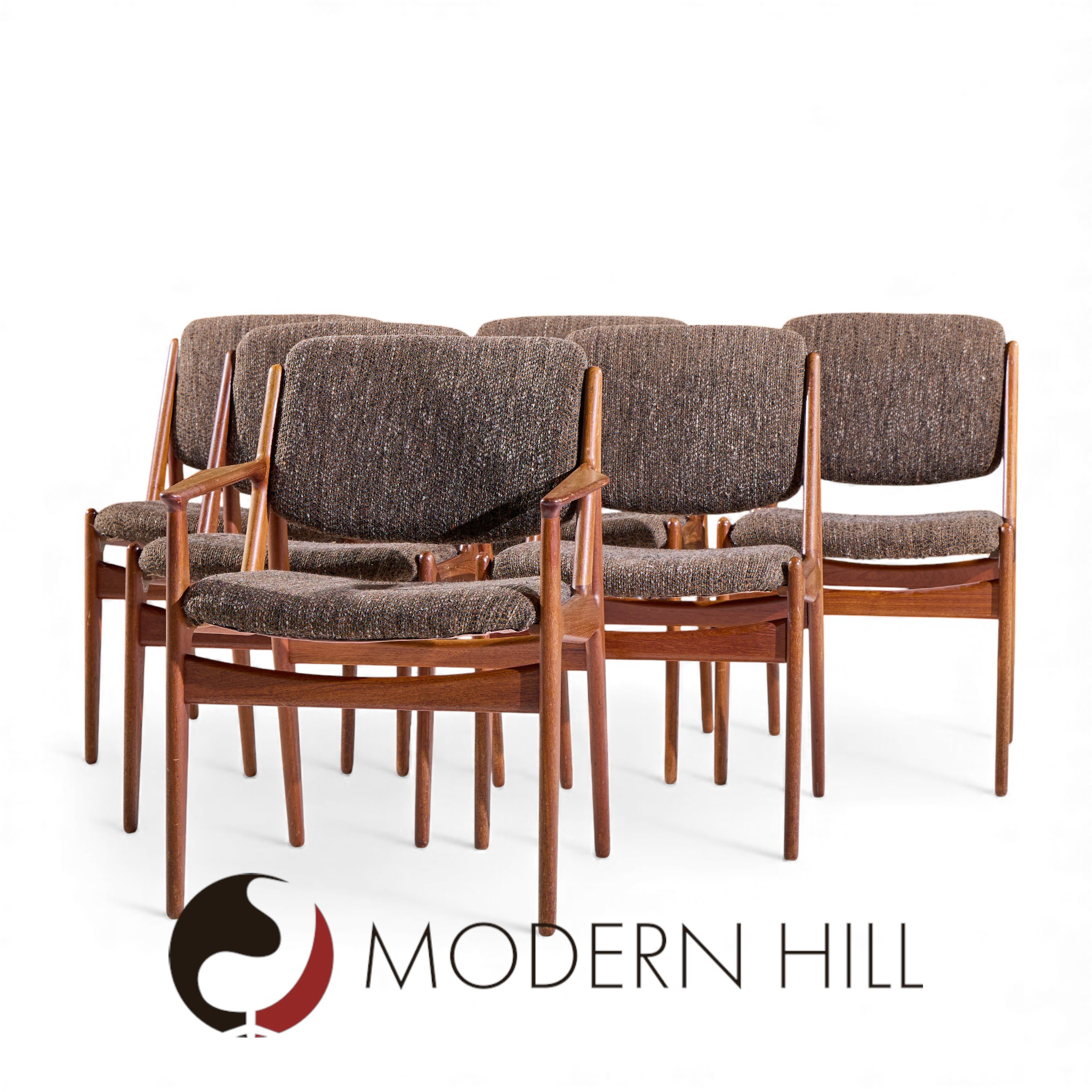 Arne Vodder for Sibast Elle and Ella Mid Century Danish Teak Dining Chairs - Set of 6