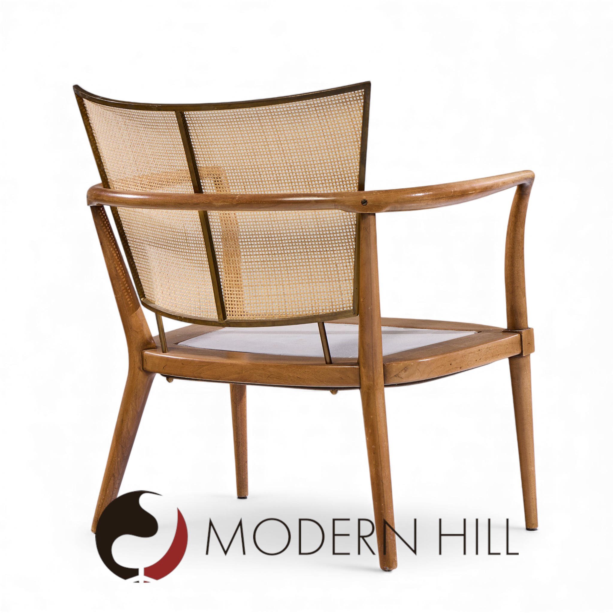 Bert England Mid Century Cane Back Lounge Chairs - Pair